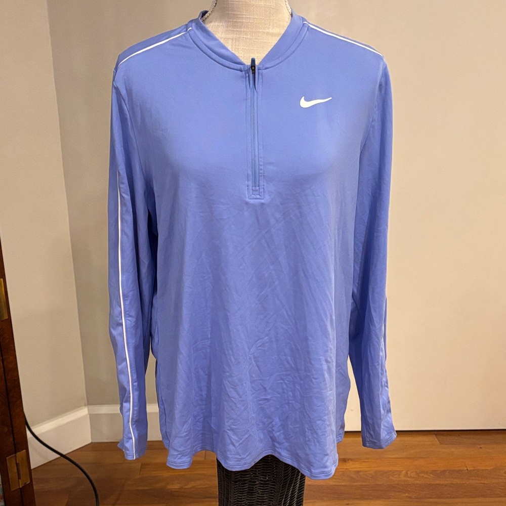 Nike Dri-FIT Periwinkle Blue 1/4 Zip Long Sleeve Pullover - Size XL